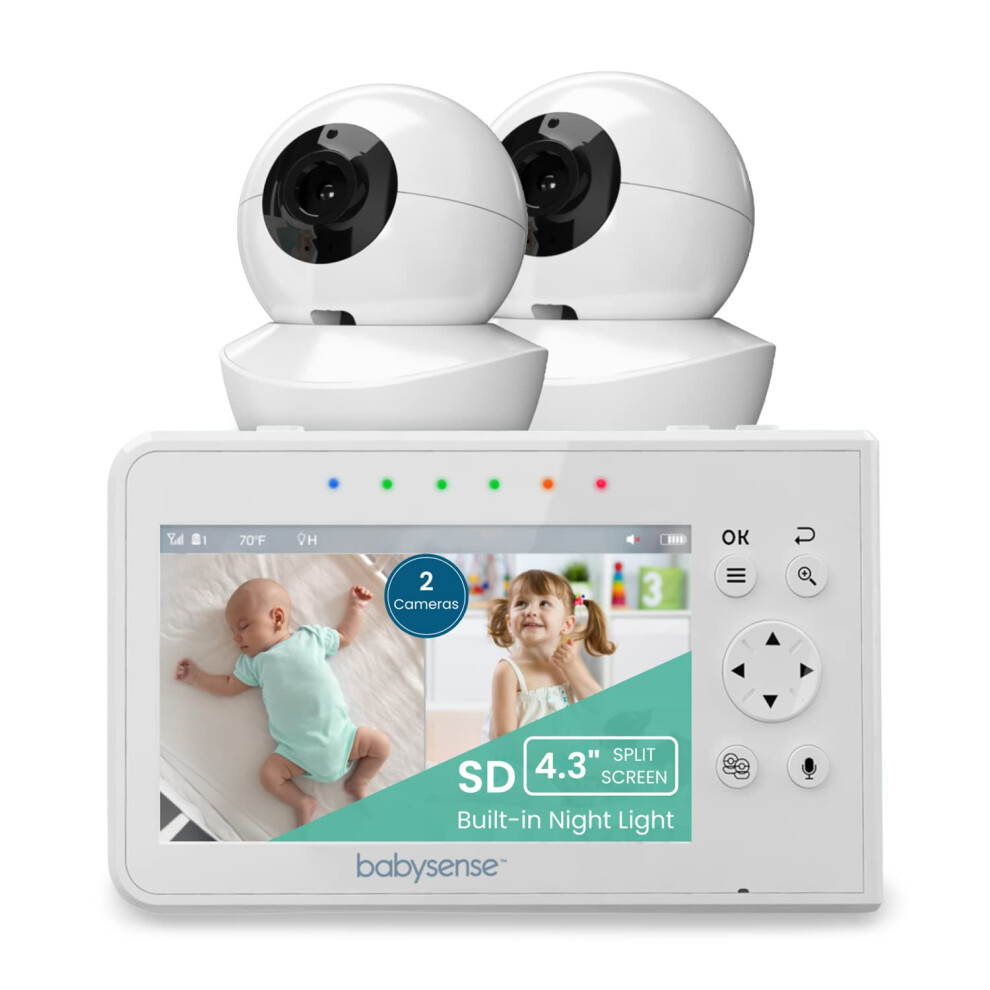 Babysense Video Baby Monitor With 2 Cameras, 4.3 I