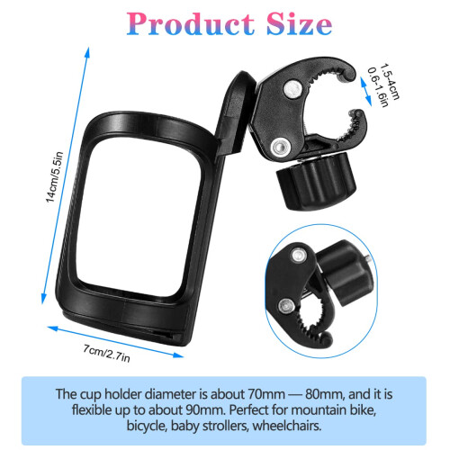 ICOUVA Stroller Universal Pram Cup Holder 360 Degr 1