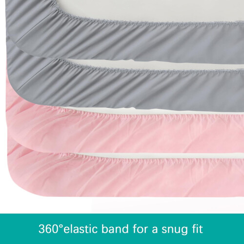 4 Pack Fitted Travel Cot Sheets 95x65cm - Ultra So 1