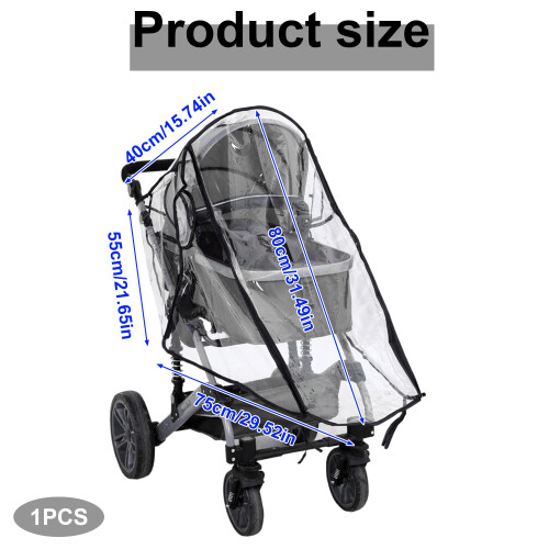 1 Pc Universal Rain Cover for Pushchair Transparen 1