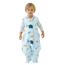 Duomiaomiao Baby Sleeping Bag 2.5 TOG, 100% Cotton Sleeping Sack with Legs Warm Toddler Wearable Blankets with Feet for 2-3 Years, Elephant