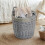 Wickerfield Grey Round Wicker Laundry Basket with 4