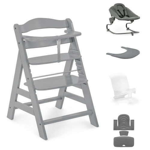 Hauck hauck Alpha+ Premium Bundle, Beech Grey - Wooden H