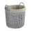 Wickerfield Grey Round Wicker Laundry Basket with 1