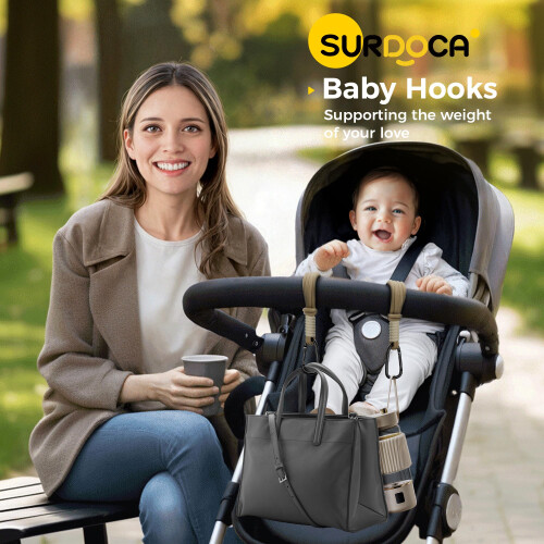 SURDOCA Buggy Clips for Pram, Aluminum Alloy Pram 2