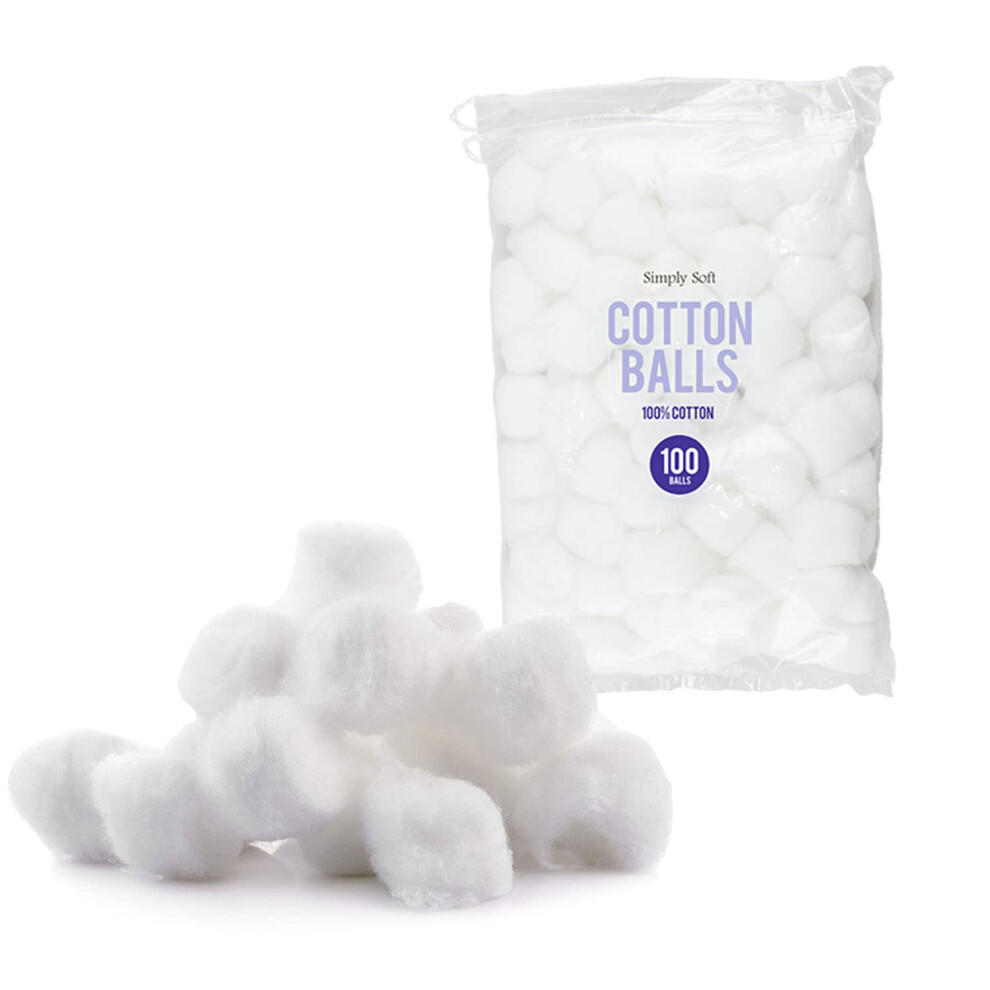 D.a.y. Republic 100% Cotton Wool Balls, 100 Pieces, Pure And Supersoft, Perfect For Babies And Beauty, Personal Care, Sensitive Skin, Makeup Removal, Nail Polish, Di