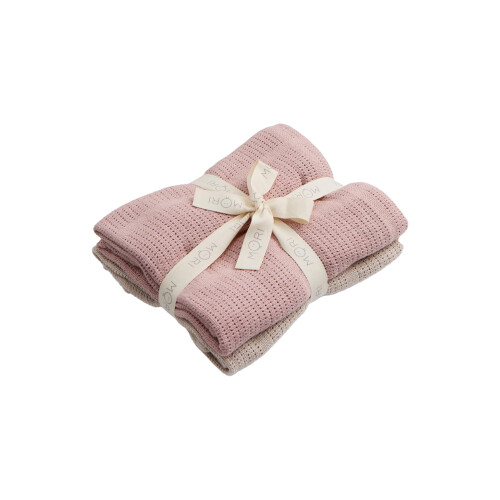 MORI Baby Cellular Blanket Pack of 2 Rose Biscuit