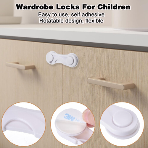 6 PCS Plastic Cupboard Locks for Children Baby Saf 1