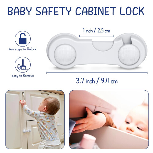 Septeamay Cupboard Locks for Children 8 Pack, Chil 1