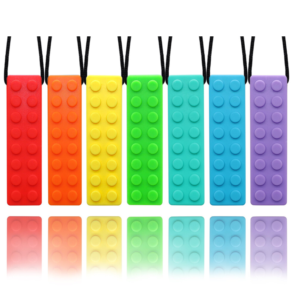 Hoaisun 7 Pack Chew Necklaces For Sensory Kids, Chewy Toys