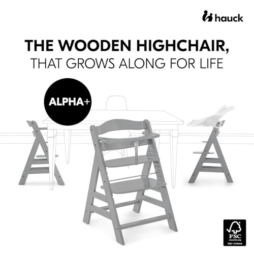 Hauck hauck Alpha+ Premium Bundle, Beech Grey - Wooden H 1