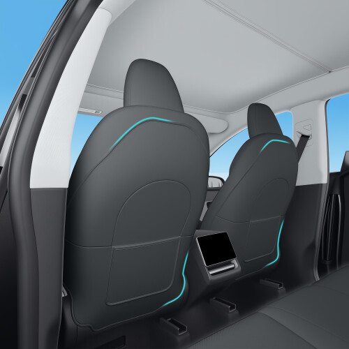 TOPABYTE Leather Seat Back Kick Protector for Tesl 2