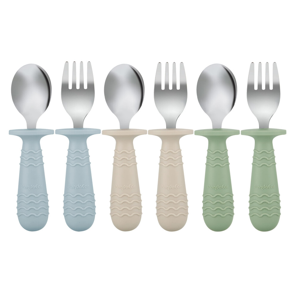 Pandaear 6 Pack Toddler Cutlery Set| Baby Fork And