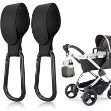 2 PCS Pram Hooks - PU Leather Pram Clips - Pram Ba