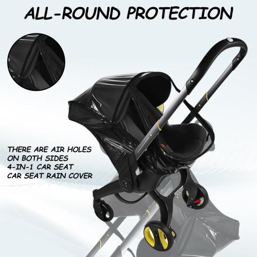 Black Transparent Stroller Rain Cover, Car Seat St 1