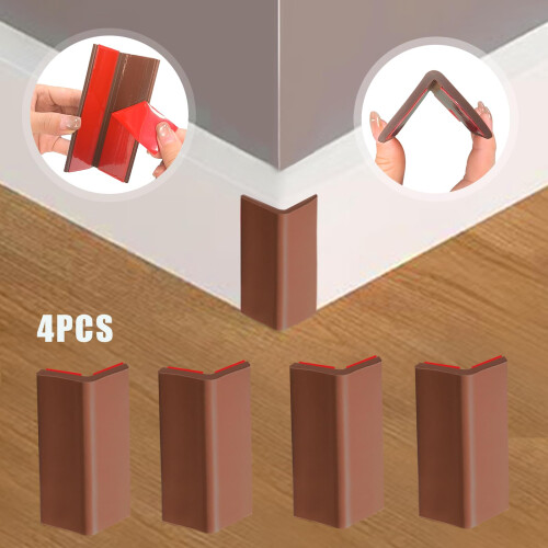 Brown Baseboard Corners Blocks Self Adhesive, Thic 1