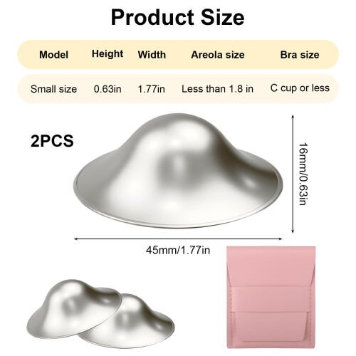 2Pcs Silver Nipple Shields for Breastfeeding 925 S 1