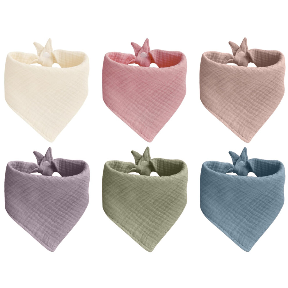 Dbtw 6Pcs Baby Bandana Dribble Bibs, Soft & Absorb