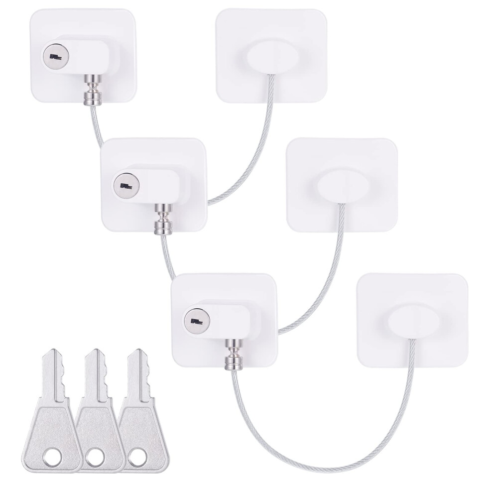 3Pcs Fridge Lock Children Safety Refrigerator Lock Fridge Locks For Adults Baby Safety Fridge Locks Cupboard Lock With 3 Keys And Strong Adhes Xinrui