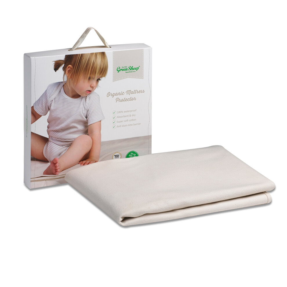 The Little Sheep Organic Waterproof Cot Matt Green The Little Green Sheep