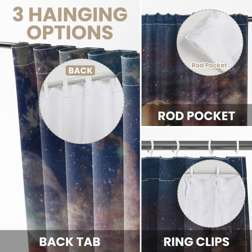 Kzzfqxb 117x183cm Space Curtains 2 Panels, Science 2