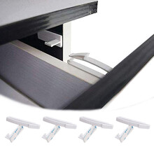 DHinkyoung 4 Pcs Invisible Drawer Locks Child Safety Lock Baby Proofing Hidden Latches with Strong Adhesive for Baby Care, Only fit for Some Drawer,