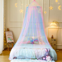 Princess Pink Blue Bed Canopy with Glow in The Dar