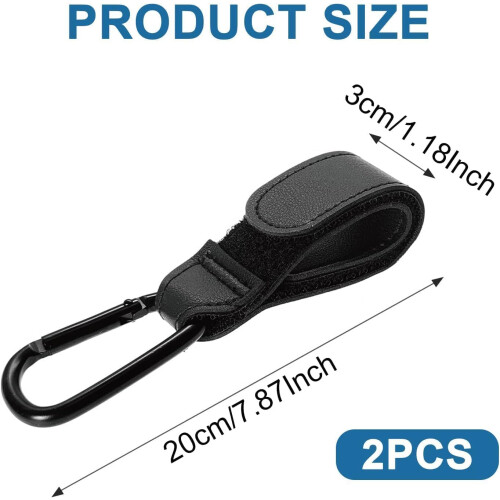 2 PCS Pram Hooks - PU Leather Pram Clips - Pram Ba 1