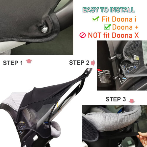 Cysocool Car Seat Pram Sunshade for Doona Stroller 2