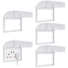 AHAQU 5PCS Plug Socket Covers UK Socket Cover Box for Safety, Proofing Electrical Plug Socket, Switch Protector Cover for Home Safety, 146-Type Doubl
