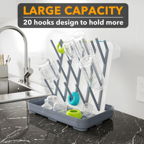 SpaceAid Baby Bottle Drying Rack with 20 Hooks, Sp 1