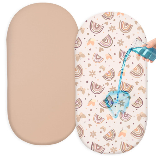 MHJY Moses Basket Fitted Sheets 2 Pack - Soft Jers