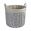 Wickerfield Grey Round Wicker Laundry Basket with 2