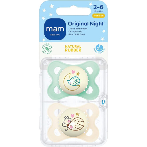 MAM MAM Latex Original Night Soothers | 0-6 Months | G 1