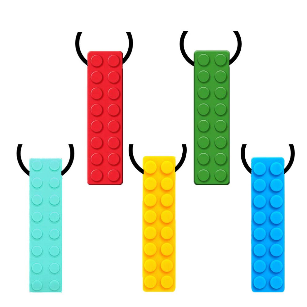 5 Pack Silicone Chewing Teether Necklace, Toys Bri