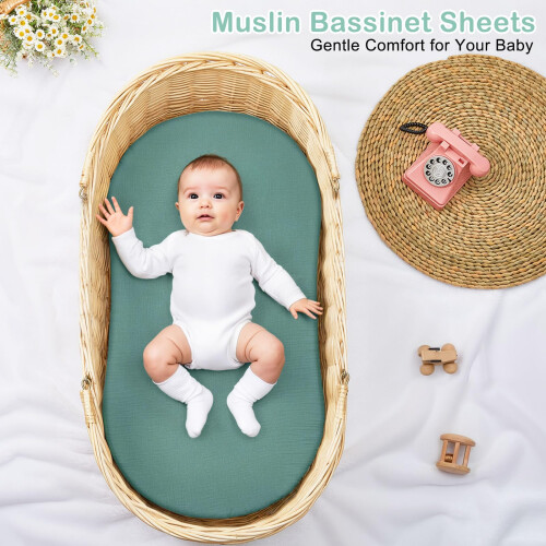 Unicorn Castle Basket Fitted Sheets,2 Pack Muslin 2