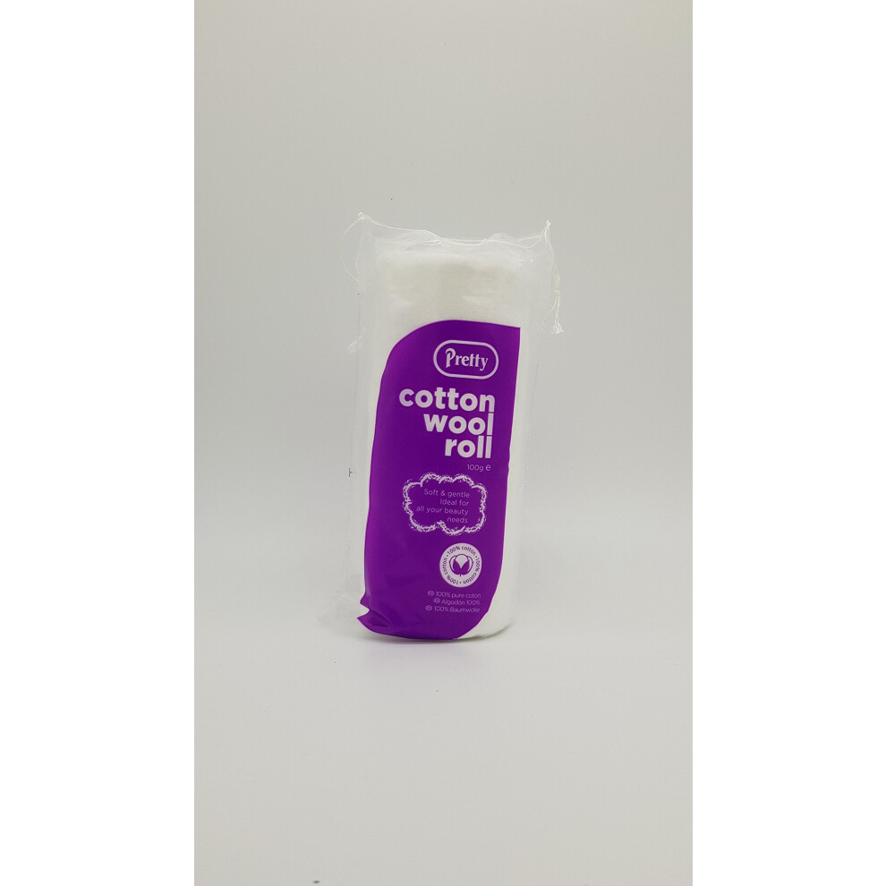Cotton Wool Roll 100G **100% Pure Cotton** Pretty