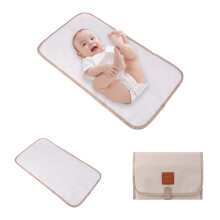 QILUCKY Portable Baby Changing Mat, Foldable Travel Nappy Changing Mat, Lightweight, Wipeable, Skin-Friendly Fabric, Suitable for Home and Outdoor Us