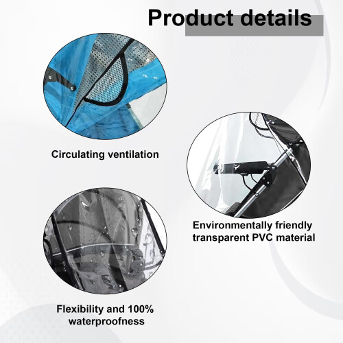 1 Pc Universal Rain Cover for Pushchair Transparen 2
