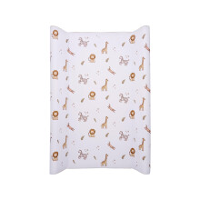 Wedge Changing Mat, Safari Zoo Animal Print Baby Changing Mat, Anti Roll Waterproof Raised Edges Comfortable Cushioned 70 x 50 x 10cm Wipe Clean Mate