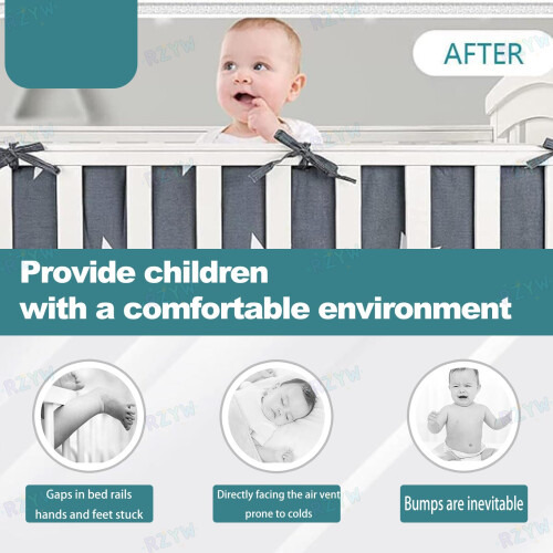 RZYW Headboard Padded Breathable Cot Bumper Bed Ra 2