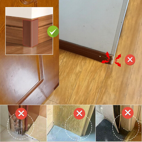 Brown Baseboard Corners Blocks Self Adhesive, Thic 2