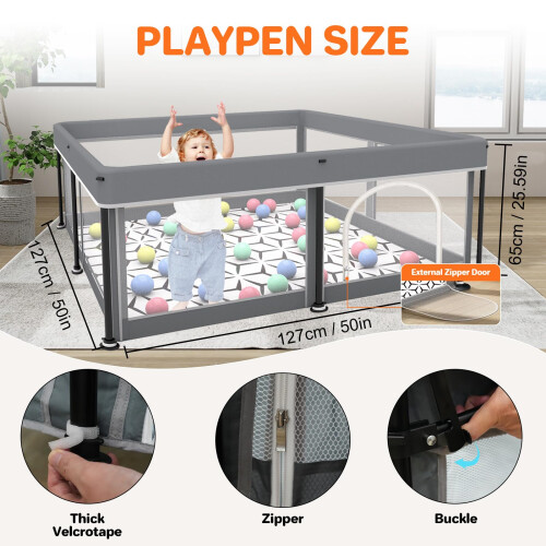 Foldable Baby Playpen with Mat - Portable, Spaciou 1