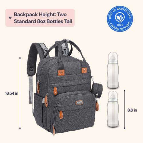 BabbleRoo Baby Changing Bag Backpack, Nappy Changi 1