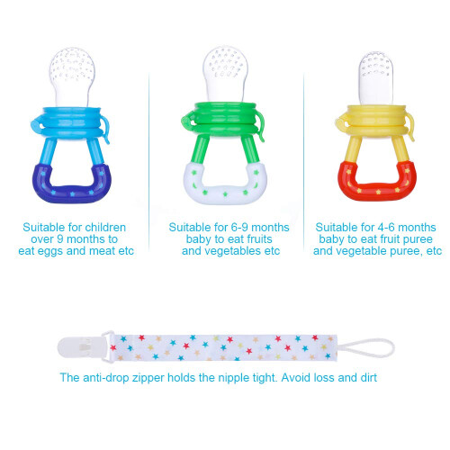 Faburo 4pcs Baby Food Fresh Fruit Feeder Pacifier 2