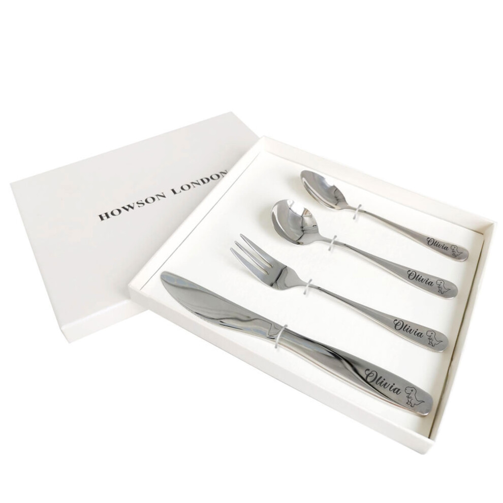 Edsg Personalised Cutlery Set For Kids Childrens T