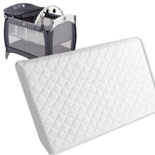 New Baby Travel Cot Foam/Mattress - Waterproof Cover | Extra Thick Quilted | Fits Most Graco/M&P Toddler Cots, Breathable | Anti Allergenic (120 x 60