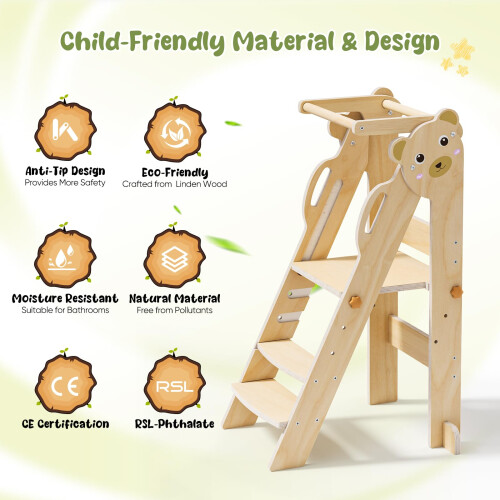 Helangel Foldable Learning Tower with Adjustable H 1