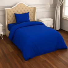 crazypriceuk 2 Piece Bedding Set Pillowcase+Duvet Cover for Baby Toddler to fit Cot/Cot Bed (120 x 150cm, Royal Blue)