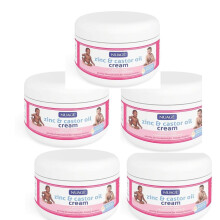 Nuage Nappy Rash Zinc & Castor Oil Cream 200ml Free Gentle & Effective Sensitive Beauty Skin Ideal For Babies & Toddlers (5Pack) Omoge Hair